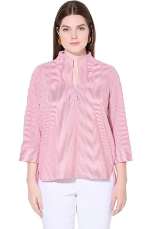 Ulla Popken Damskie duże rozmiary, duże rozmiary, plus size, kołnierz kielichowy, tunika w paski, , 50-52
