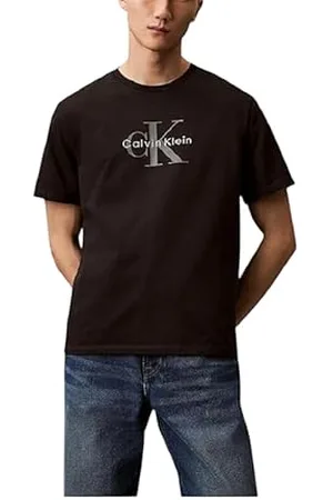Calvin Klein Jeans Męska koszulka SS Hero Monologo 20s LV04RB862G Graphic Tees, czarna (czarna), XL, , XL