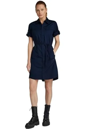 G-Star Open Back Shirt Dress Long Sleeve, , XL