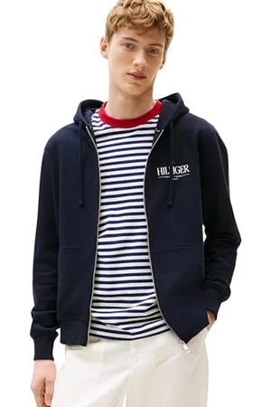 Tommy Hilfiger Męska bluza z kapturem z zamkiem błyskawicznym, , XXL