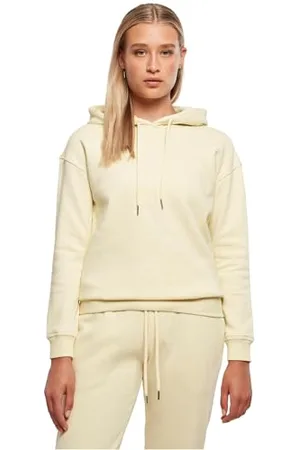 Urban classics Damska bluza z kapturem Organic Hoody, miękka żółta, 5XL