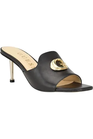 Guess Damskie sandały na obcasie, czarne 001, 39 EU, , 39 EU