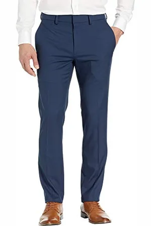 Kenneth Cole Męskie spodnie w kratkę cienia ze stretchem slim fit