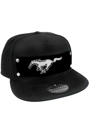 Buckle Unisex Czapka Snapback - Mustang Pony Logo Biały/Czarny, , Rozmiar uniwersalny