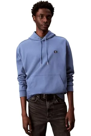 Calvin Klein Jeans Męska bluza z kapturem TERRY BADGE 400GSM LV04RC274G, niebieska (Dull Nile Blue), L, , L