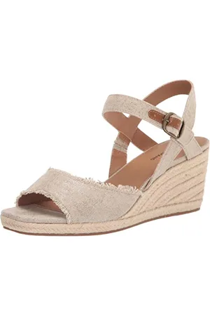 Lucky Brand Damskie sandały Mindra Wedge Natural/Plat, 42 EU, , 9 UK Wide