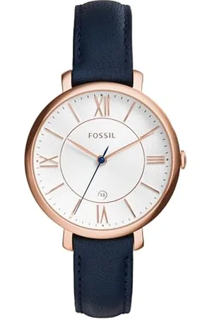 Fossil Damski analogowy zegarek kwarcowy bransoletka skórzana One Size niebieski