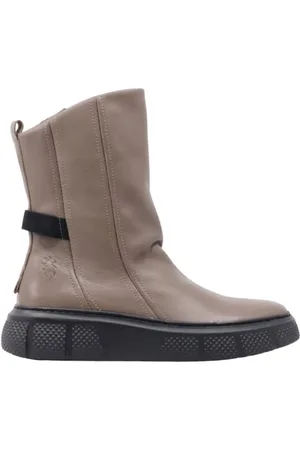 Fly London ESEN485FLY damskie buty do połowy łydki, kolor taupe (czarna podeszwa), rozmiar 6 UK