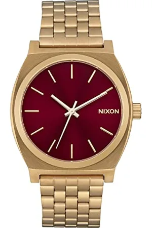 Nixon Unisex analogowy japoński mechanizm kwarcowy zegarek z bransoletką ze stali szlachetnej A045-5098-00, złoty/Oxblood Sunray