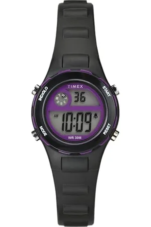 Timex Zegarek dla Dzieci Time Machines 27 mm, Czarny Pasek Żywiczny, Tarcza Cyfrowa, Czerwona Obudowa TW2W92300