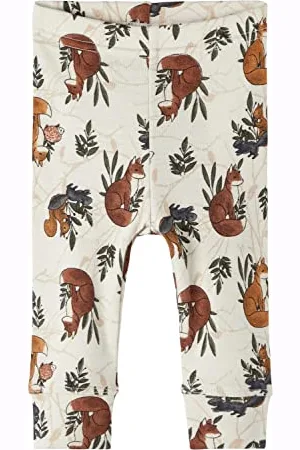 NAME IT Bestseller A/S NBMWILLIT Wool LONGJOHN XXIII legginsy, Moonbeam/AOP:AOP, 68, , 68