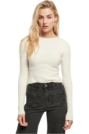 Urban classics Damska bluza z krótkim rękawem Rib Knit Twisted Back Sweater, , 5XL