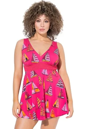 Ulla Popken Damska duże rozmiary plus size sukienka kąpielowa Amber, żaglówki, , 44