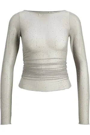JACK & JONES JXKIA LS Shine Top WVN, , L
