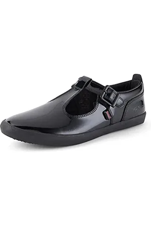 Kickers Dziewczęce damskie buty szkolne Kariko T-Bar czarne skórzane, , 40 EU