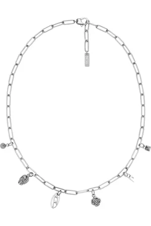 Diesel Męski srebrny odcień stal szlachetna Necklace, DX1605040, Einheitsgröße, Stal nierdzewna, Bez kamieni szlachetnych