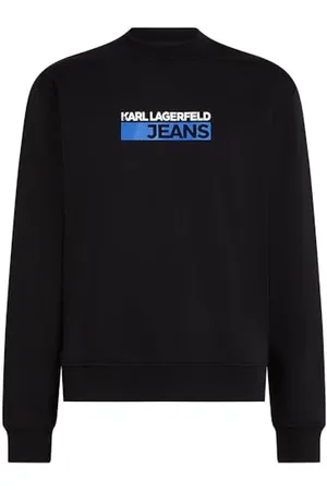 Karl Lagerfeld Regular Logo Sweat, męska, czarna, bluza, , M