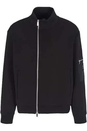 Armani Exchange Męska bluza Black Edition, Sleeve Pocket, Silicon Logo Patch Bluza, czarny, XL