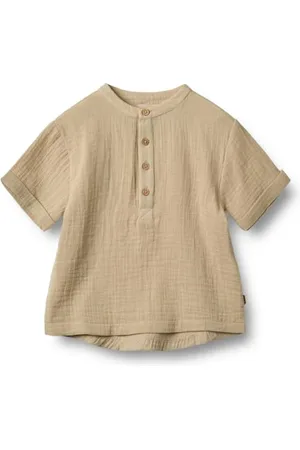 WHEAT Unisex dziecięca koszula chłopięca S/S Svend GOTS certyfikat GOTS, , 110