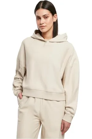 Urban classics Damska bluza z kapturem oversize, z krótkim prążkowaniem, modna damska bluza z kapturem z bawełny, dostępna w wielu kolorach, rozmiary XS-5XL, , M