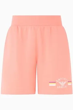 Emporio Armani Damskie lekkie frotte bermudy krótkie różowe L, , L
