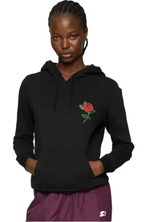 Mister Tee Damska bluza z kapturem Ladies Rose Hoody M, czarny, M