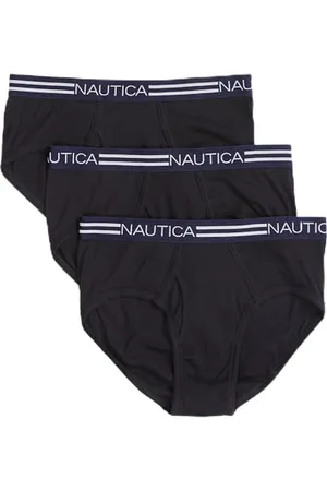 Nautica Męska wygodna bawełniana bielizna Fly Front Brief-Multi Pack (3 sztuki), , M