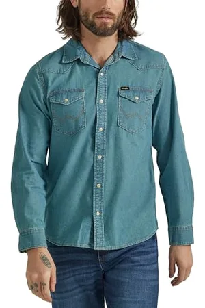 Wrangler Męska kultowa koszula dżinsowa o regularnym kroju, M