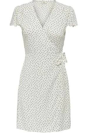 JDY Sezen Life S/S Wrap Dress WVN Dia, , L