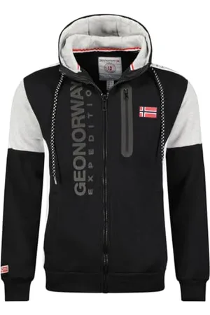 Geographical Norway Fagozip Męska bluza z kapturem z kieszenią kangurka - Bluza z logo bluza z kapturem z kapturem ciepły długi rękaw - męska wiosna lato jesień zima ( M), , M