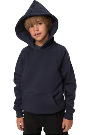 Urban classics Chłopięca bluza z kapturem Blank Hoody, granatowa, 158/164
