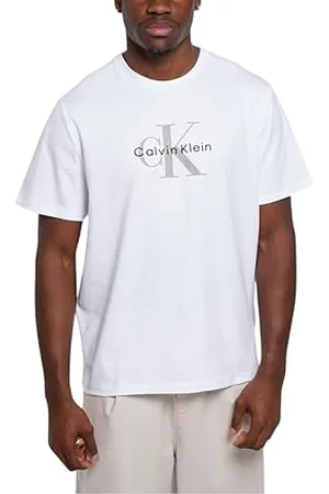 Calvin Klein Jeans Męska koszulka SS Hero Monologo 20s LV04RB862G Graphic Tees, biała (brylantowa biel), XL, , XL