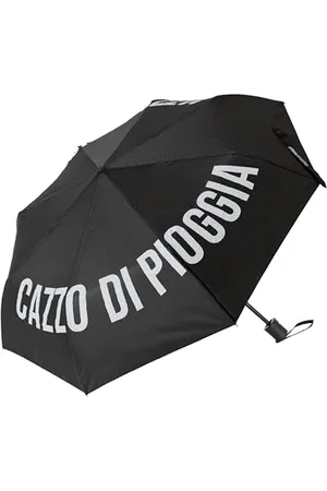 Fisura – Składany parasol "cazzo di pioggia” czarny. Stylowy, odporny na podmuchy wiatru i wygodny w użyciu. Automatyczne otwieranie. Średnica po rozłożeniu: 96 cm.