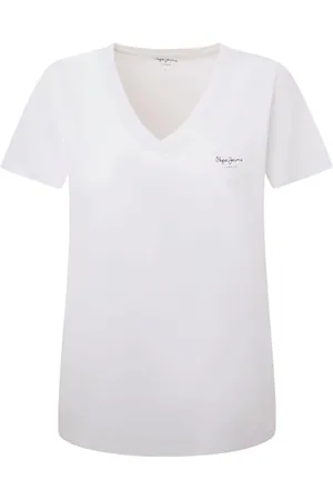 Pepe Jeans Damska koszulka Lorette z dekoltem w serek, biała (biała), L, , L