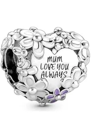 PANDORA Charm Blumiges Herz "Mum" Pink 791155C01