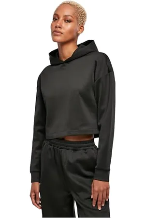 Urban classics Damska bluza z kapturem Scuba Short, czarny, XXL