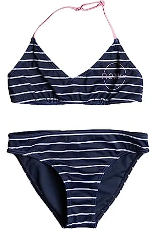 Roxy Bico Basic Tri Biustonosz Zestaw Kostium, Naval Academy La Basiqu Stripe, 8 Lat Dziewczyny i Dziewczyny, , 8 lat