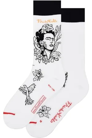 MuseARTa Skarpety z bawełny z obrazem Frida with Flowers artystki Fridy Kahlo w rozmiarze 36-40, FK-FFW-06-36-40, , 36-40