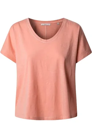 Pepe Jeans Damska koszulka męska z dekoltem w serek, różowy (WASHED PINK), M, , M