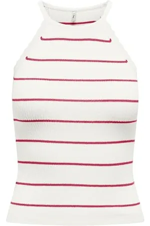 ONLY Onlgemma Sl Scallop Stripe O-Neck KNT damskie, , S