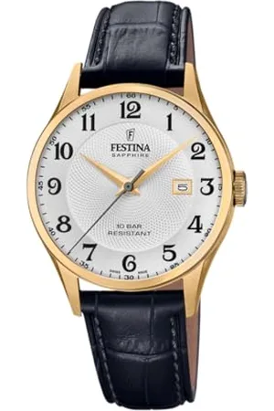 Festina Unisex dla dorosłych analogowy zegarek kwarcowy ze skórzanym paskiem F20010/1