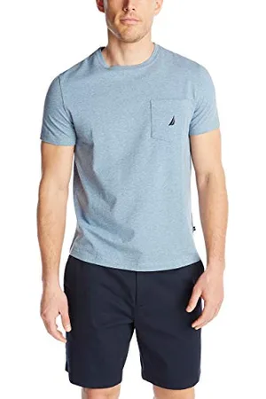 Nautica Męski jednolity t-shirt z krótkim rękawem z okrągłym dekoltem, , XL
