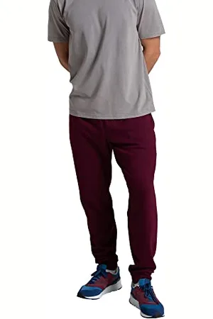 Fruit Of The Loom Spodnie joggery Eversoft z kieszeniami, luźny krój, odprowadzające wilgoć, oddychające, zwężane spodnie dresowe, Kasztanowy, XXL