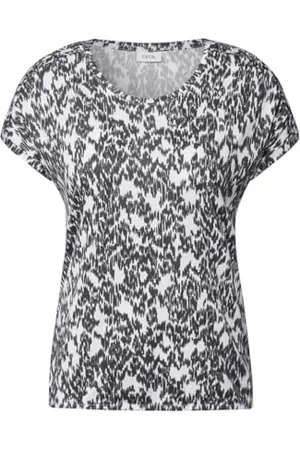 CECIL TOS Minimal AOP Deco ShoulderT-Shirt M, , M