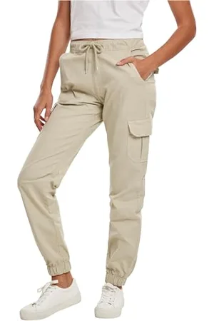 Urban classics Damskie spodnie cargo z wysokim stanem, spodnie cargo z wysokim stanem, dostępne w wielu kolorach, rozmiary XS-5XL, , 4XL