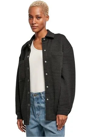 Urban classics Damska bluza z dzianiny, czarny, 3XL