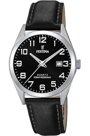 Festina Męski analogowy zegarek kwarcowy ze skórzanym paskiem F20446/3, , bransoletka