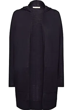 ESPRIT Edc by Kardigan z dzianiny z czystej bawełny z kapturem, , XS