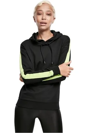 Urban classics Damska bluza z kapturem Ladies Neon Shoulder Stripe Hoody Hooded Sweatshirt