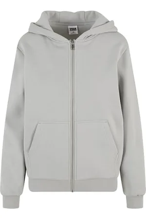 Urban classics Damska bluza z kapturem, puszysta bluza z kapturem, z zamkiem błyskawicznym, luźny krój, , S
